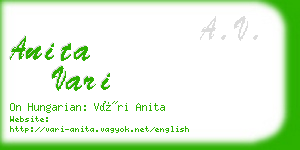 anita vari business card